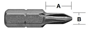 Pozidriv®-Bits - 1/4" Sechskant-Einsatz-Bits - 1 GL 1"