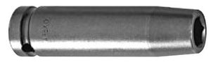 Steckschlüsseleinsatz mit 1/2" Vierkant-Antrieb, SAE - Doppelsechskant, lang und extra lang - GL 3 1/4" ES 1 1/8" AS 1 1/8"