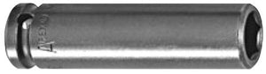 Steckschlüsseleinsatz mit 1/4" Vierkant-Antrieb, metrisch - Doppelsechskant, lange Ausführung - ES 19,1mm AS 19,1mm