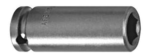 Steckschlüsseleinsatz mit 1/4" Vierkant-Antrieb, metrisch - Sechskant, magnetisch, lang (gefederter Magnet) - ES 14,3mm AS 14,3mm