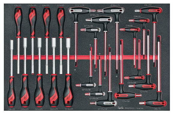 Steckschlüssel- & Sechskant/TX-T-Griff-Set, FOAM4X4, 23 Teile