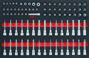 1/4"-, 3/8"- & 1/2"-Steckschlüssel-Set, FOAM4X4, 85 Teile