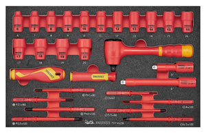 Set mit isolierten Steckschlüsseln & Schraubendrehern, FOAM3, 28 Teile