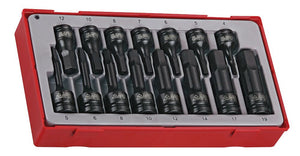 3/8"- & 1/2"-Schlag-Sechskant-Steckschlüssel-Set, DIN, TT1, 15 Teile