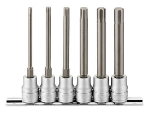 3/8"-Lang-Schaft-Bit-Steckschlüssel, Clipschienen-Set, 6 Teile