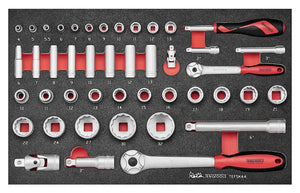 1/4"- & 1/2"-Steckschlüssel-Set, FOAM3, 44 Teile