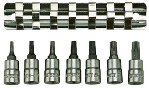 1/4"-TX-Bit-Steckschlüssel, Clipschienen-Set, 8 Teile