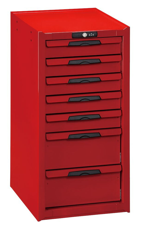 PRO-Seitenschrank, 7 Schubladen, rot