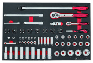 1/4"- & 1/2"-Steckschlüssel-Set, 6-Kant, FOAM4X4, 126 Teile