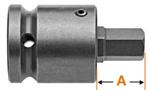 Innensechskant-Bits mit Vierkantantrieb-Adaptern, SAE - 1/2" Vierkant-Antrieb - 5/16" GL 2 1/2"