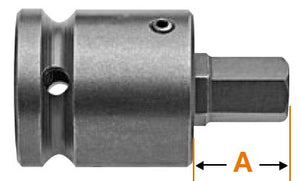 Innensechskant-Bits mit Vierkantantrieb-Adaptern, SAE - 1/2" Vierkant-Antrieb (nur Einsatz) - 9/16" GL 2 1/2"