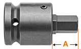 Innensechskant-Bits mit Vierkantantrieb-Adaptern, SAE - 1/2" Vierkant-Antrieb (nur Einsatz) - 5/8" GL 2 1/2"