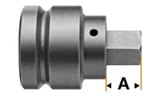 Innensechskant-Bits mit Vierkantantrieb-Adaptern, SAE - 3/4" Vierkant-Antrieb (nur Einsatz) -  1" GL 2 5/8" EL 29/32"