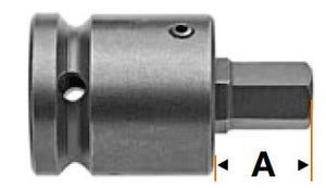 Innensechskant-Bits mit Vierkantantrieb-Adaptern und Einsätze, metrisch - 1/2" Vierkant-Antrieb (nur Einsatz) -  12mm GL 2 1/2" EL 7/8"