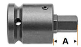 Innensechskant-Bits mit Vierkantantrieb-Adaptern und Einsätze, metrisch - 1/2" Vierkant-Antrieb (nur Einsatz) -  6mm GL 2 1/2" EL 7/8"