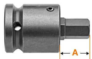 Innensechskant-Bits mit Vierkantantrieb-Adaptern und Einsätze, metrisch - 1/2" Vierkant-Antrieb -  14mm GL 2 1/2" EL 29/32"