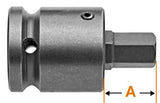 Innensechskant-Bits mit Vierkantantrieb-Adaptern und Einsätze, metrisch - 1/2" Vierkant-Antrieb (nur Einsatz) -  12mm GL 2 1/2" EL 7/8"