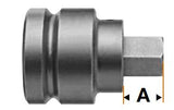 Innensechskant-Bits mit Vierkantantrieb-Adaptern und Einsätze, metrisch - 1/2" Vierkant-Antrieb (nur Einsatz) -  14mm GL 2 1/2" EL 29/32"